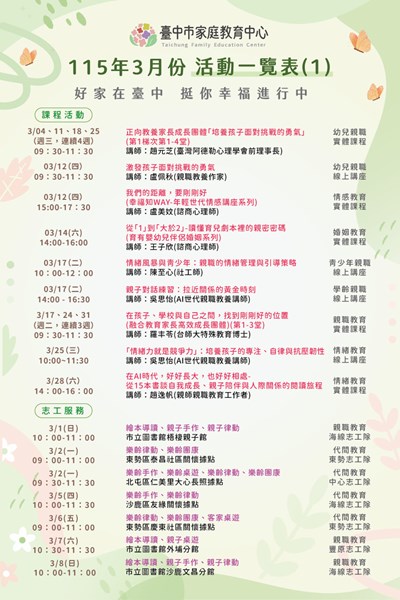 附件1活動一覽表1