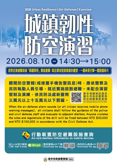 1150810城鎮韌性防空演習違反演習管制措施罰責